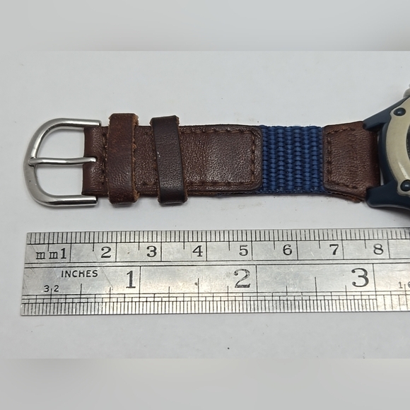 Womens Vintage 1999 Timex Expedition 35mm Digital Watch Khaki Blue New Battery - Picture 8 of 12